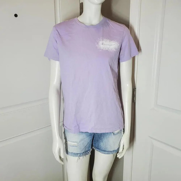 Champion Purple Women's Crewneck T-Shirt Size Medium - Picture 1 of 15